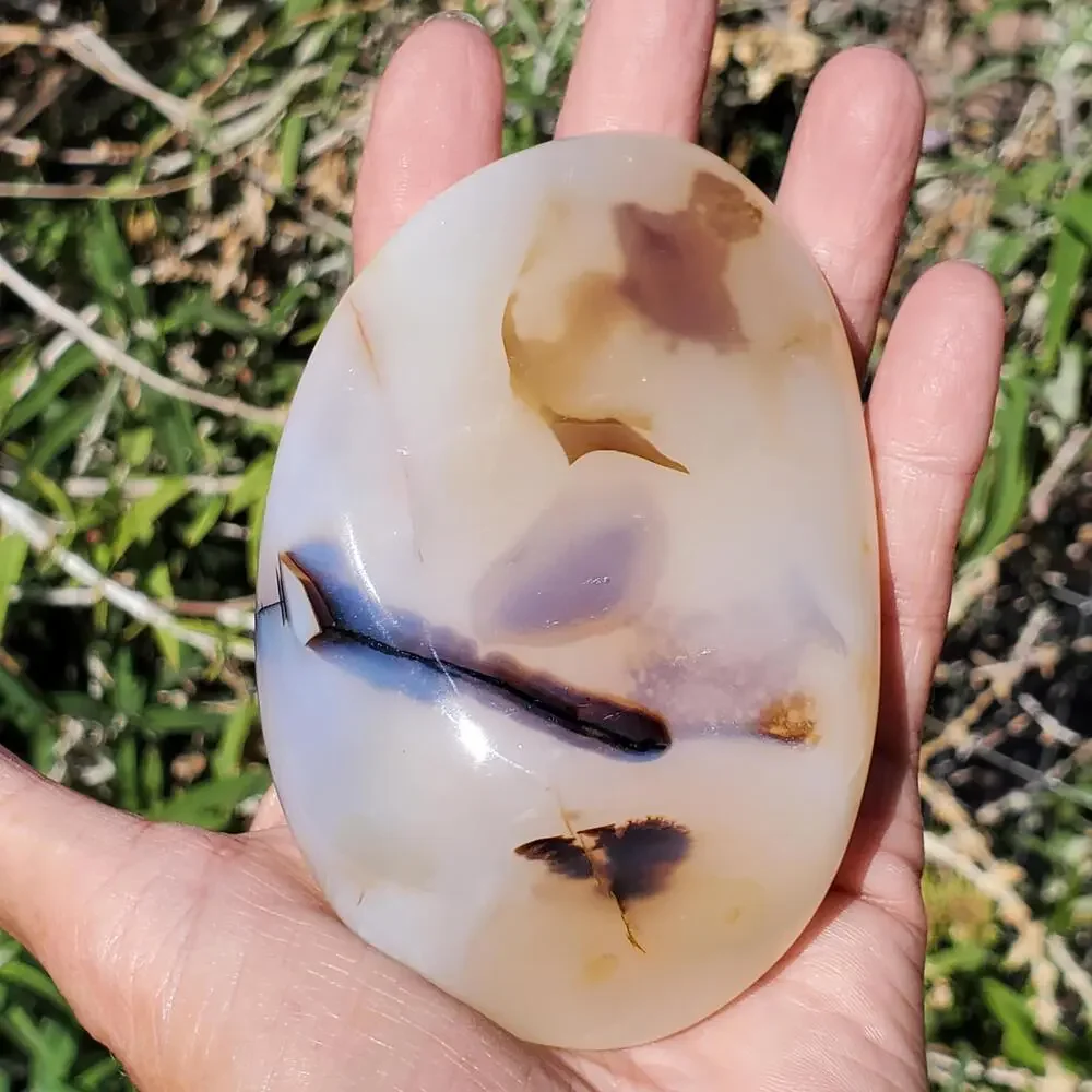 Dendritic Agate Purple Inclusions Freeform Quality Crystal 262 Grams